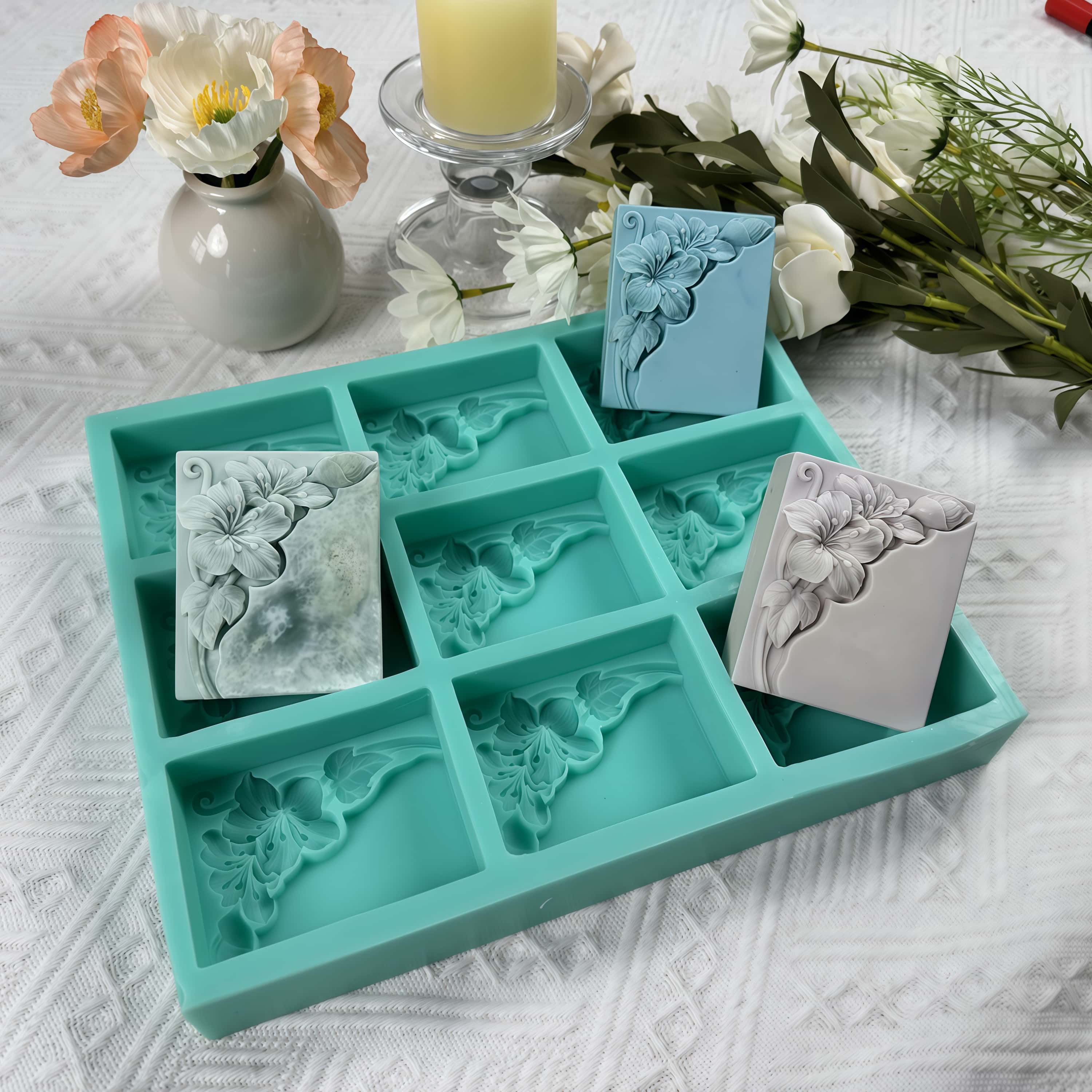 Stampo per sapone floreale a 9 - Soap Making Book recensione e prezzo